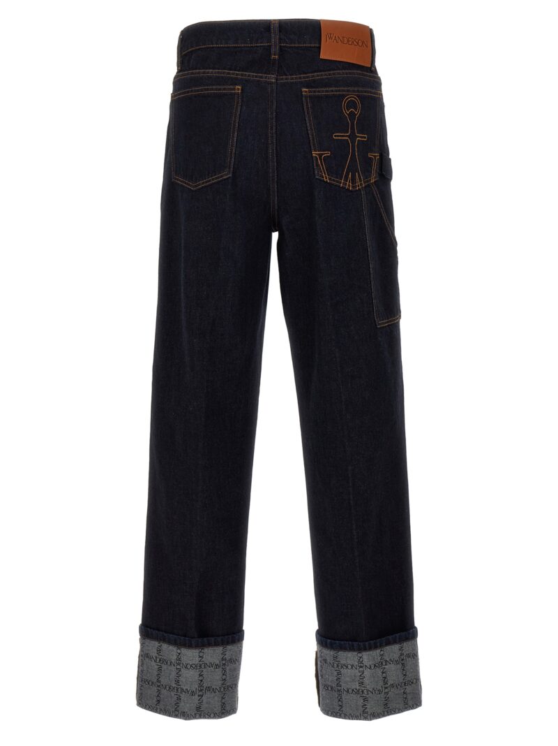 'Logo Grid Turn Up Workwear' jeans DT0096PG1630870 J.W.ANDERSON Blue