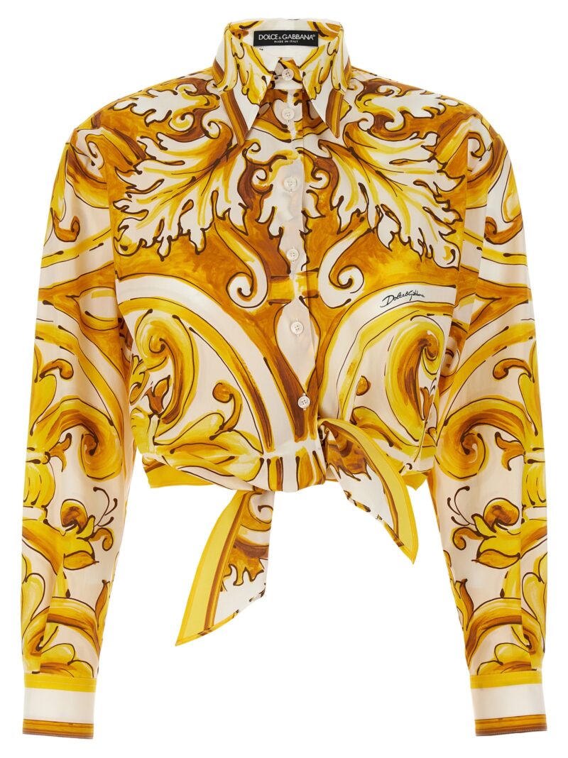 'Maiolica' cropped shirt DOLCE & GABBANA Yellow