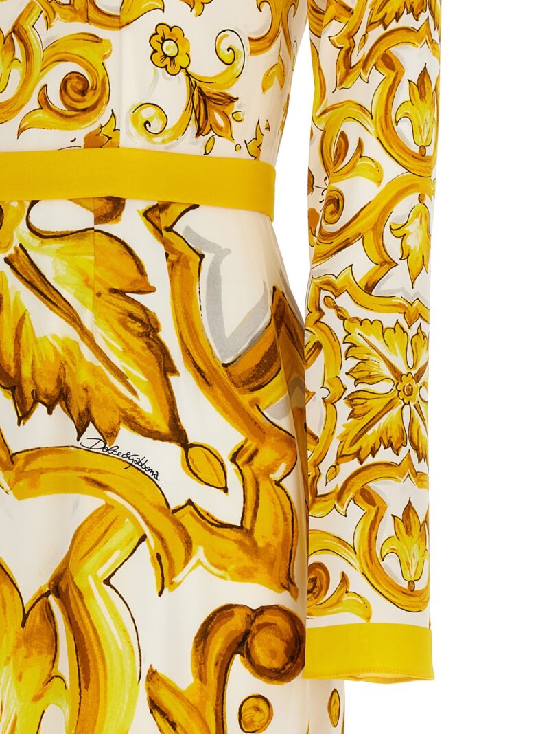 'Maiolica' dress 94% silk 6% elastane DOLCE & GABBANA Yellow