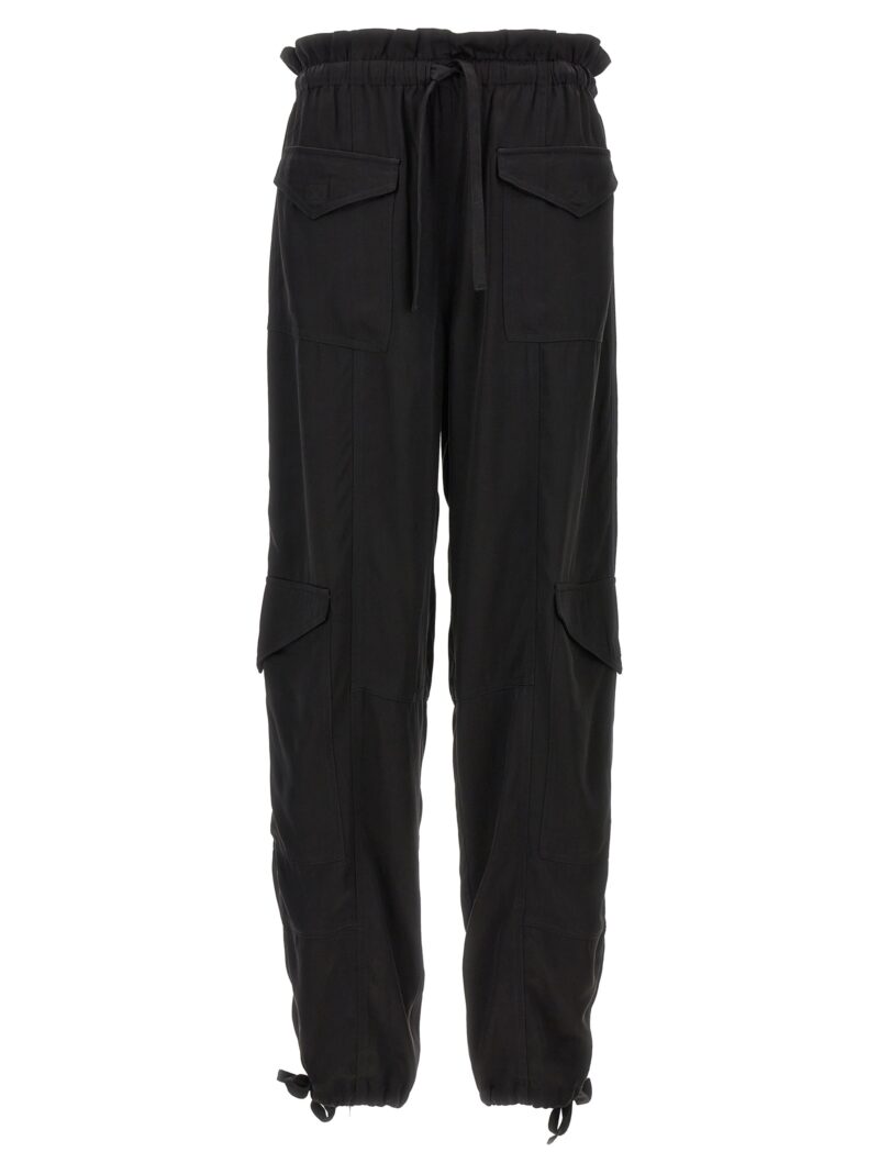 Satin cargo pants GANNI Black