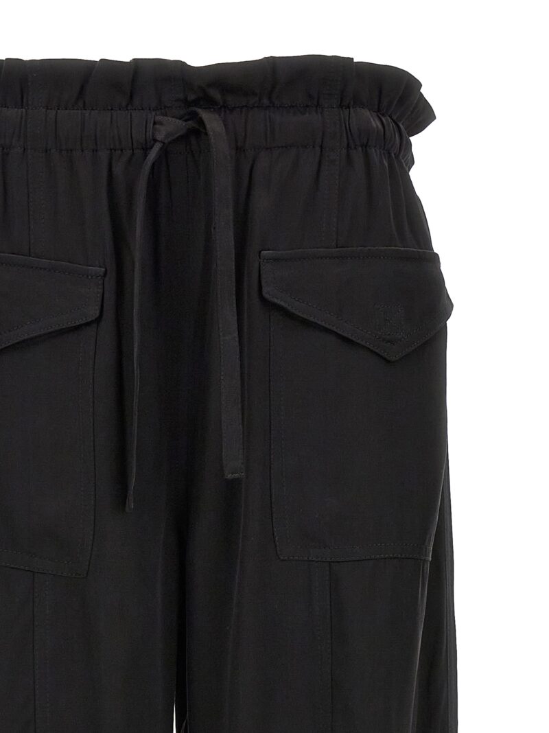 Satin cargo pants Woman GANNI Black