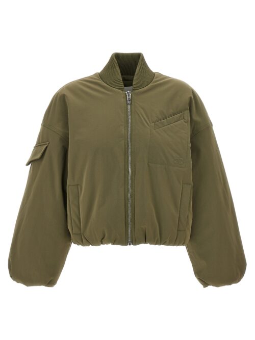 Nylon bomber jacket GANNI Green