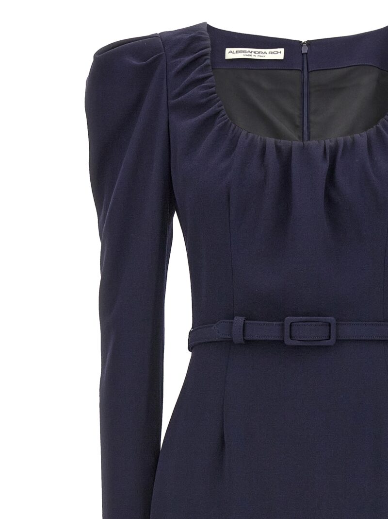 Belt crepe dress Woman ALESSANDRA RICH Blue