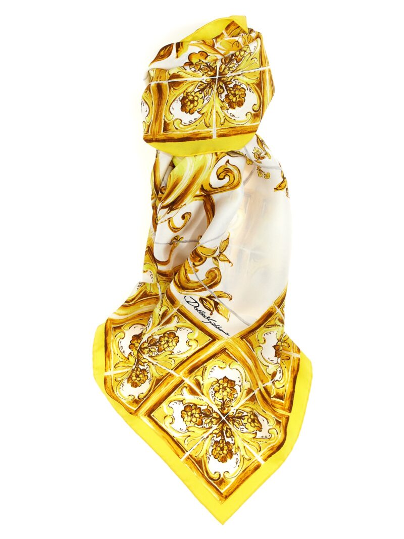 'Maiolica' silk scarf DOLCE & GABBANA Yellow