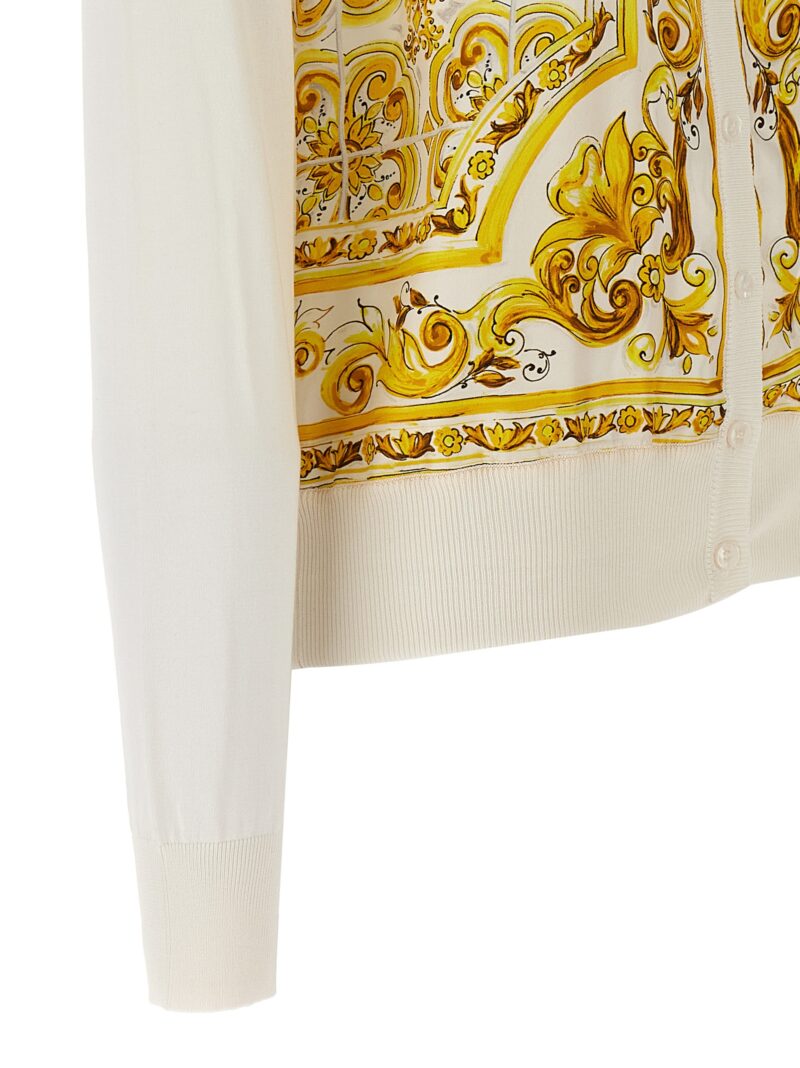 'Maioliche' cardigan 100% silk DOLCE & GABBANA Yellow