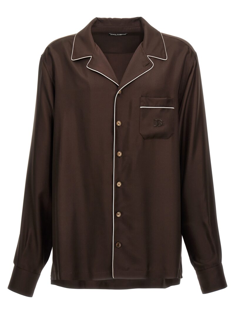 Logo embroidery shirt DOLCE & GABBANA Brown