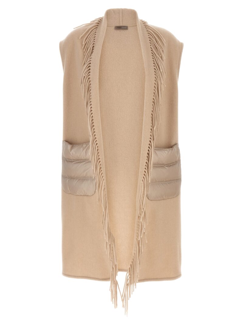 Fringed gilet HERNO Beige