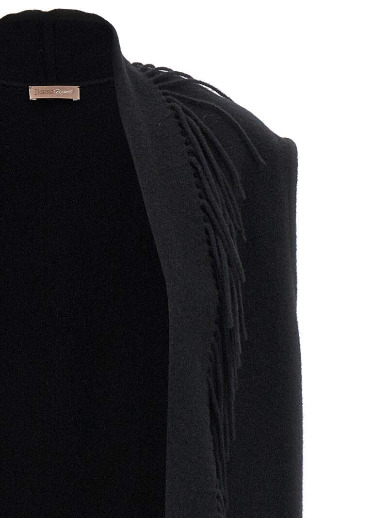 Fringed gilet Woman HERNO Black