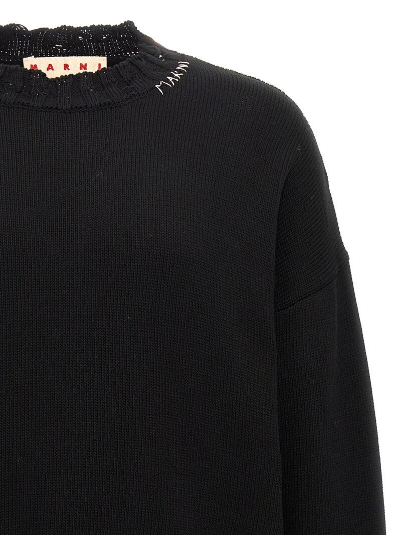 Destroyed effect sweater Man MARNI Black