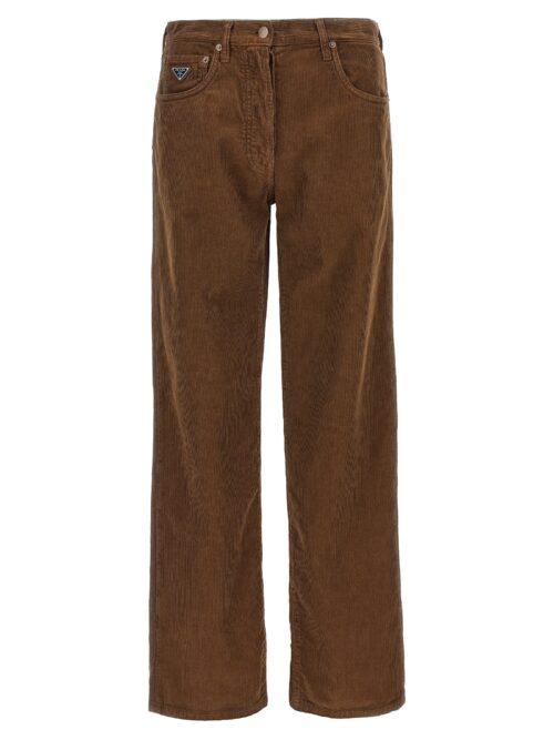 Corduroy trousers PRADA Brown