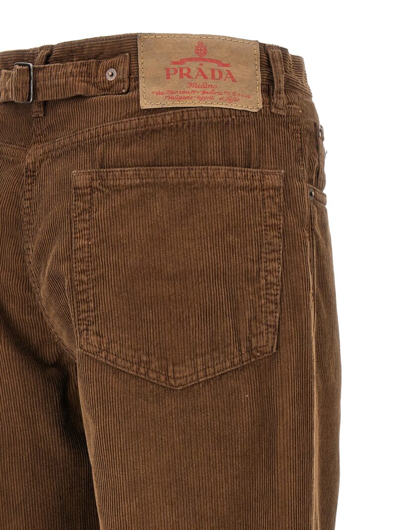 Corduroy trousers 100% cotton PRADA Brown