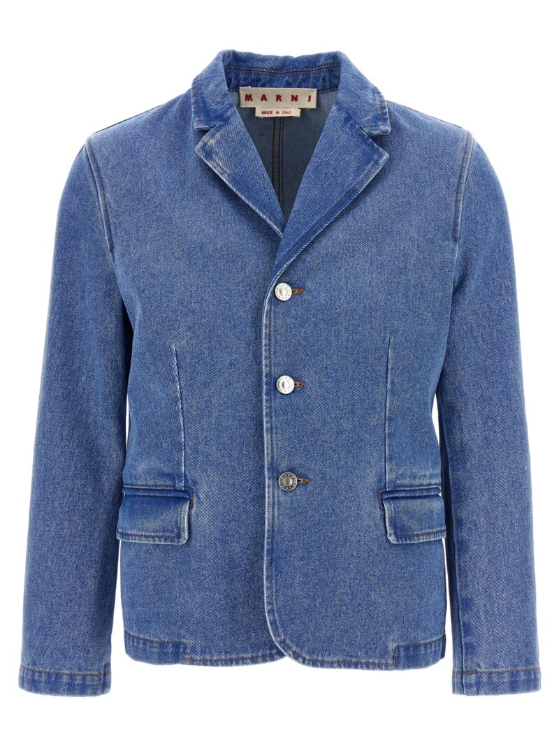 'Bleached Coated' blazer MARNI Blue