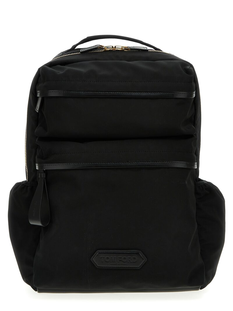 Logo nylon backpack TOM FORD Black