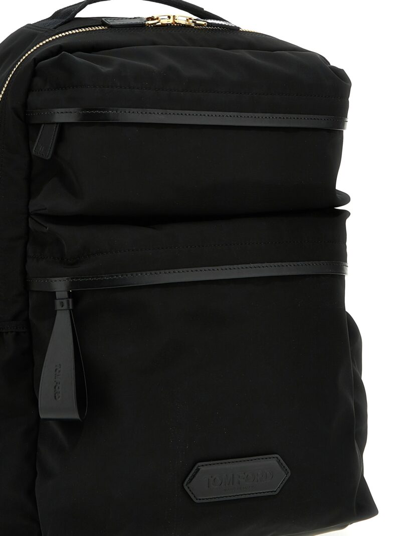 Logo nylon backpack Man TOM FORD Black