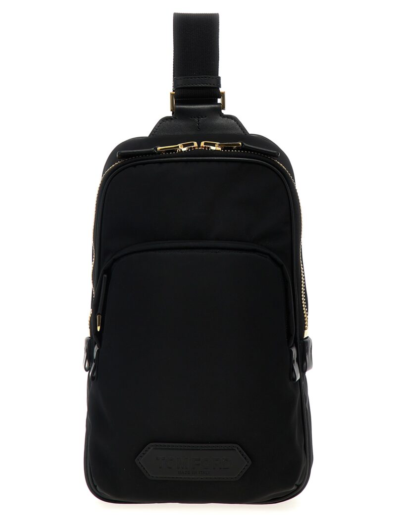 Logo nylon shoulder strap TOM FORD Black