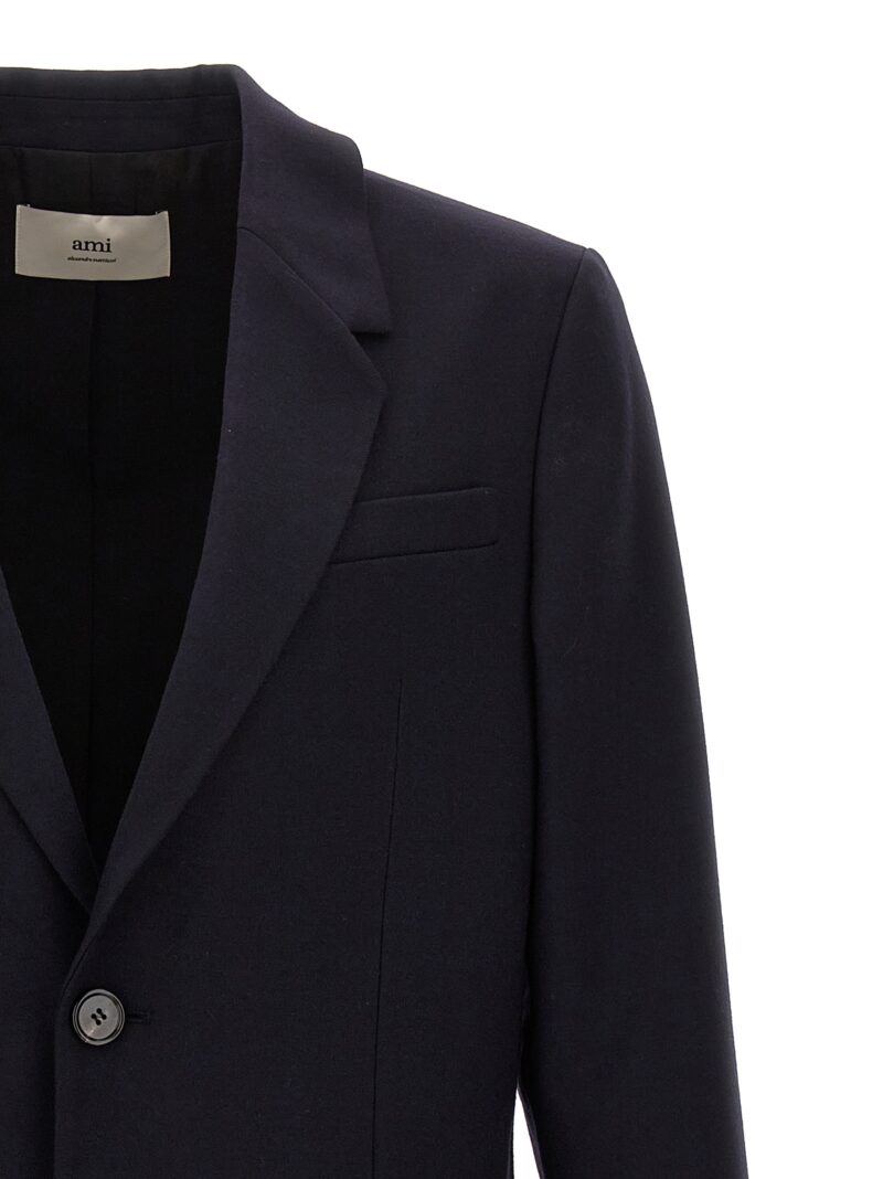 Single-breasted wool blazer Man AMI PARIS Blue