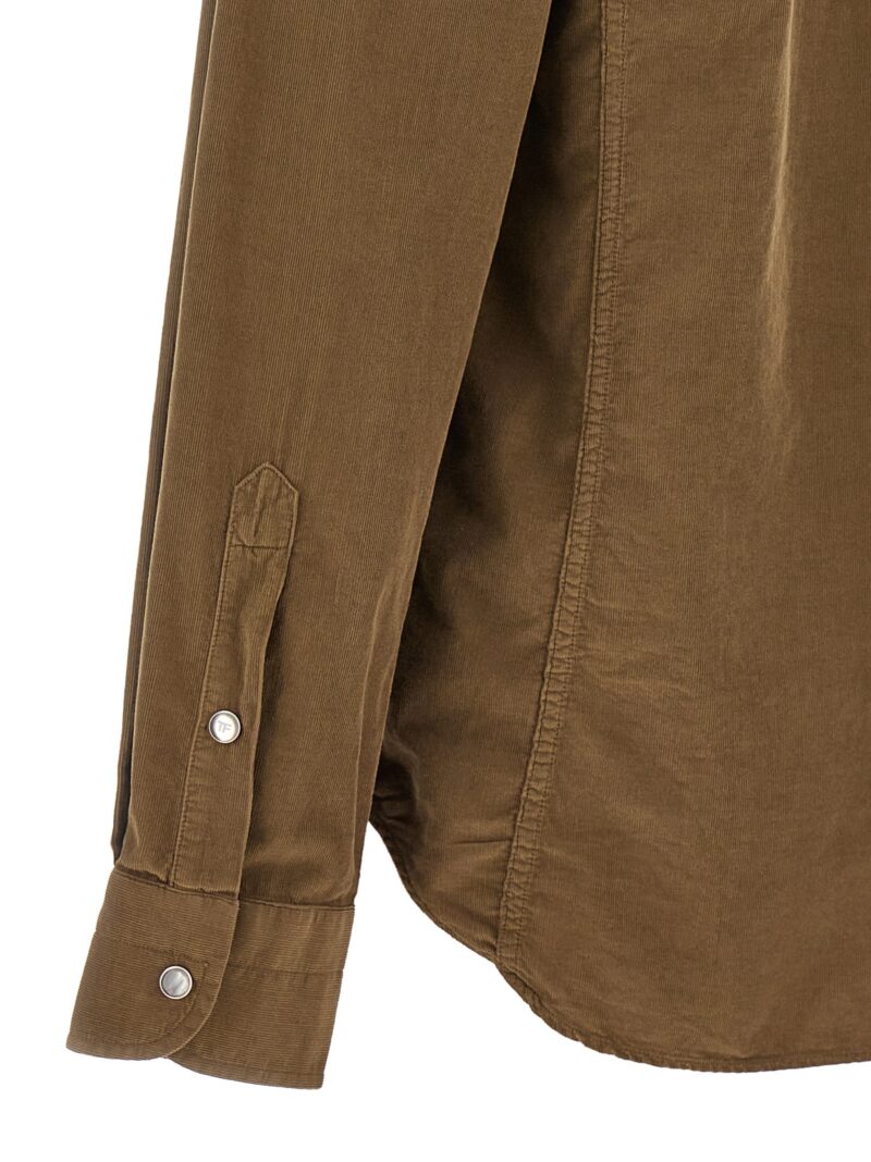 Corduroy shirt 100% cotton TOM FORD Brown