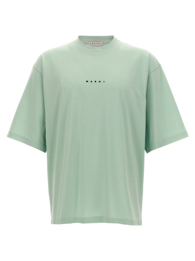 Logo print T-shirt MARNI Light Blue