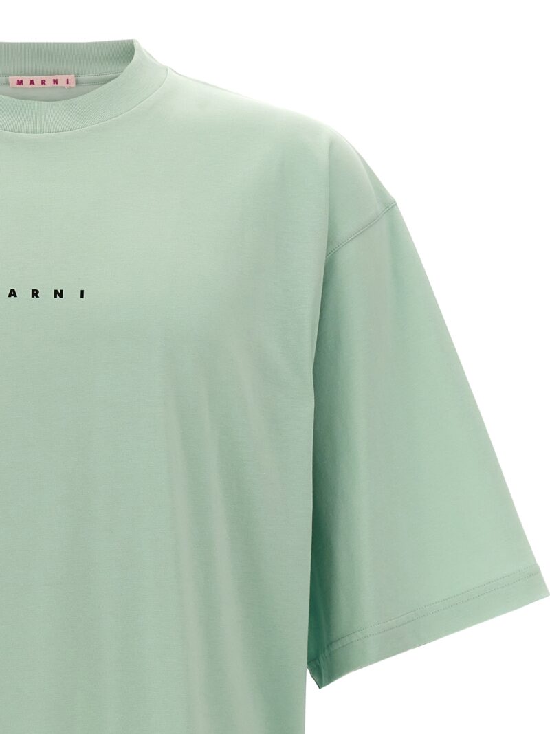 Logo print T-shirt Man MARNI Light Blue