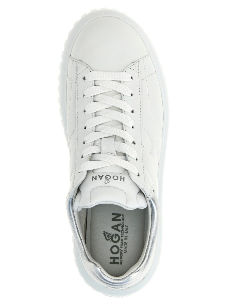 'H-Stripes' sneakers 100% GOAT LEATHER(ovisariesl HOGAN Silver