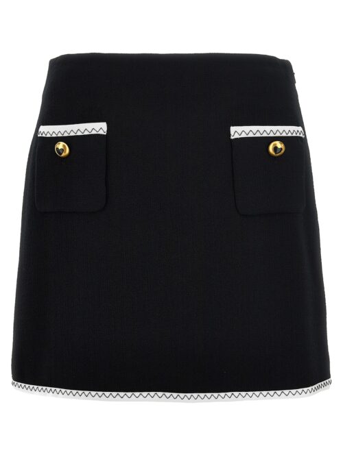 Heart button skirt MOSCHINO White/Black
