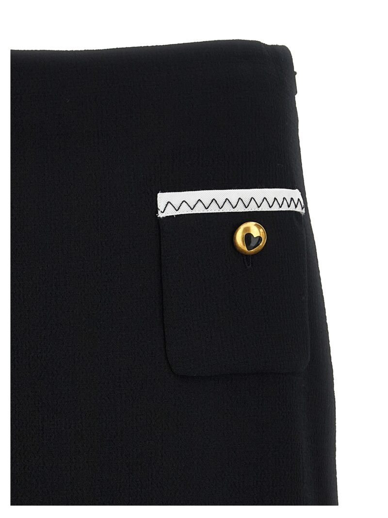 Heart button skirt Woman MOSCHINO White/Black