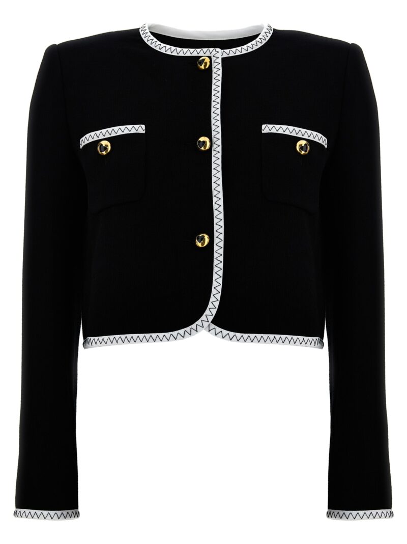 Crepe short jacket MOSCHINO White/Black