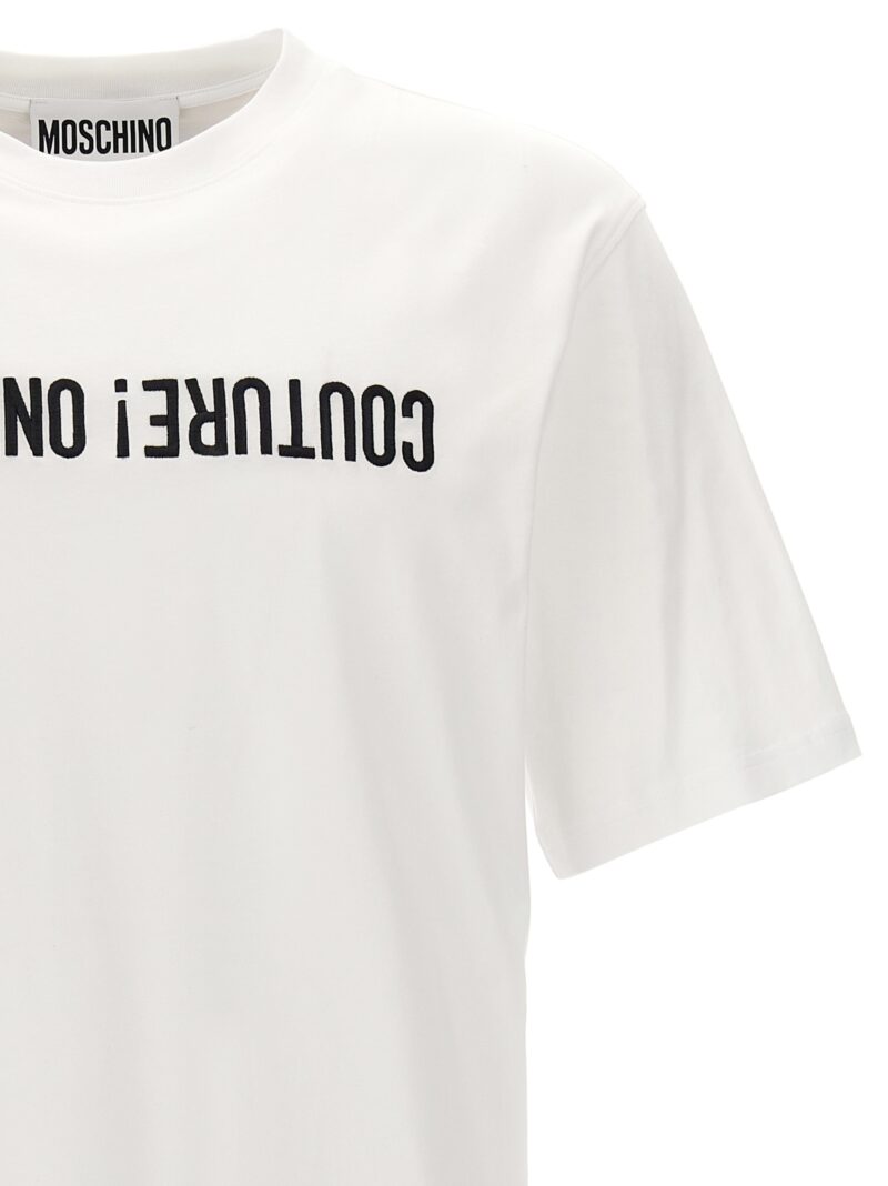 Logo embroidery t-shirt Man MOSCHINO White/Black