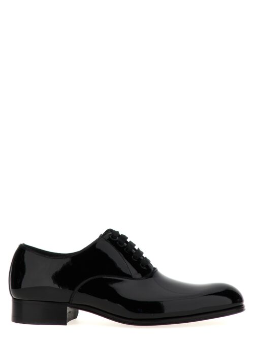 Patent leather lace up shoes TOM FORD Black