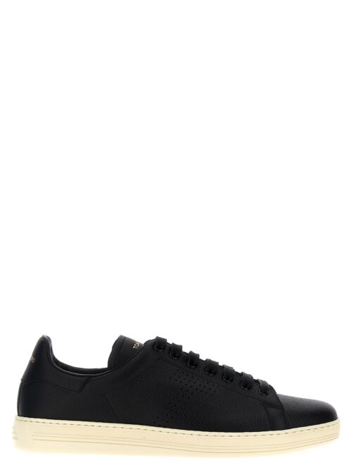 Logo leather sneakers TOM FORD White/Black