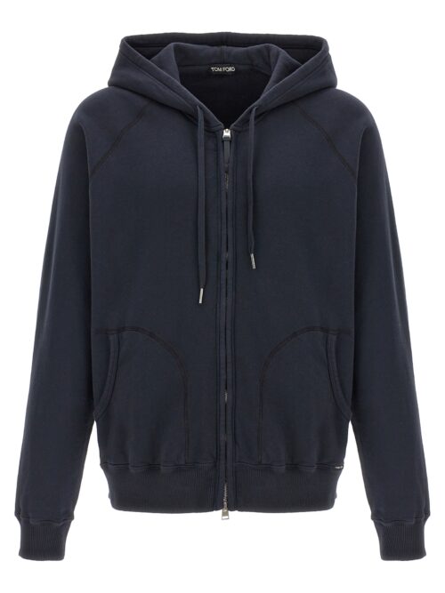 'Vintage Garment Dyed' hoodie TOM FORD Blue