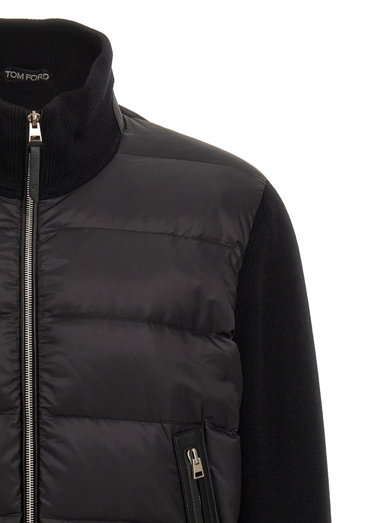 Knit insert down jacket Man TOM FORD Black