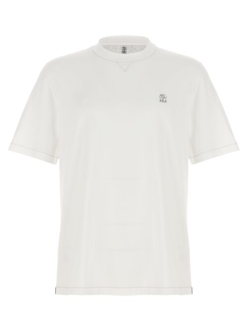 Logo embroidery t-shirt BRUNELLO CUCINELLI White