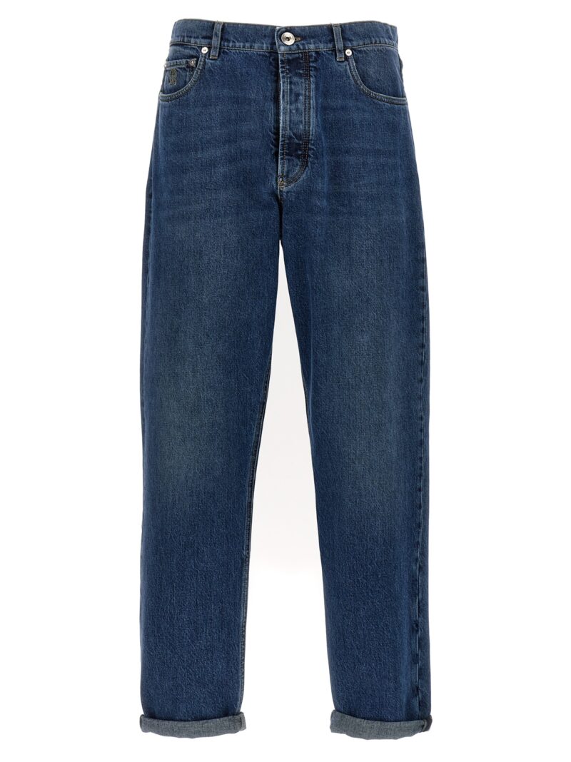 Logo embroidery jeans BRUNELLO CUCINELLI Blue