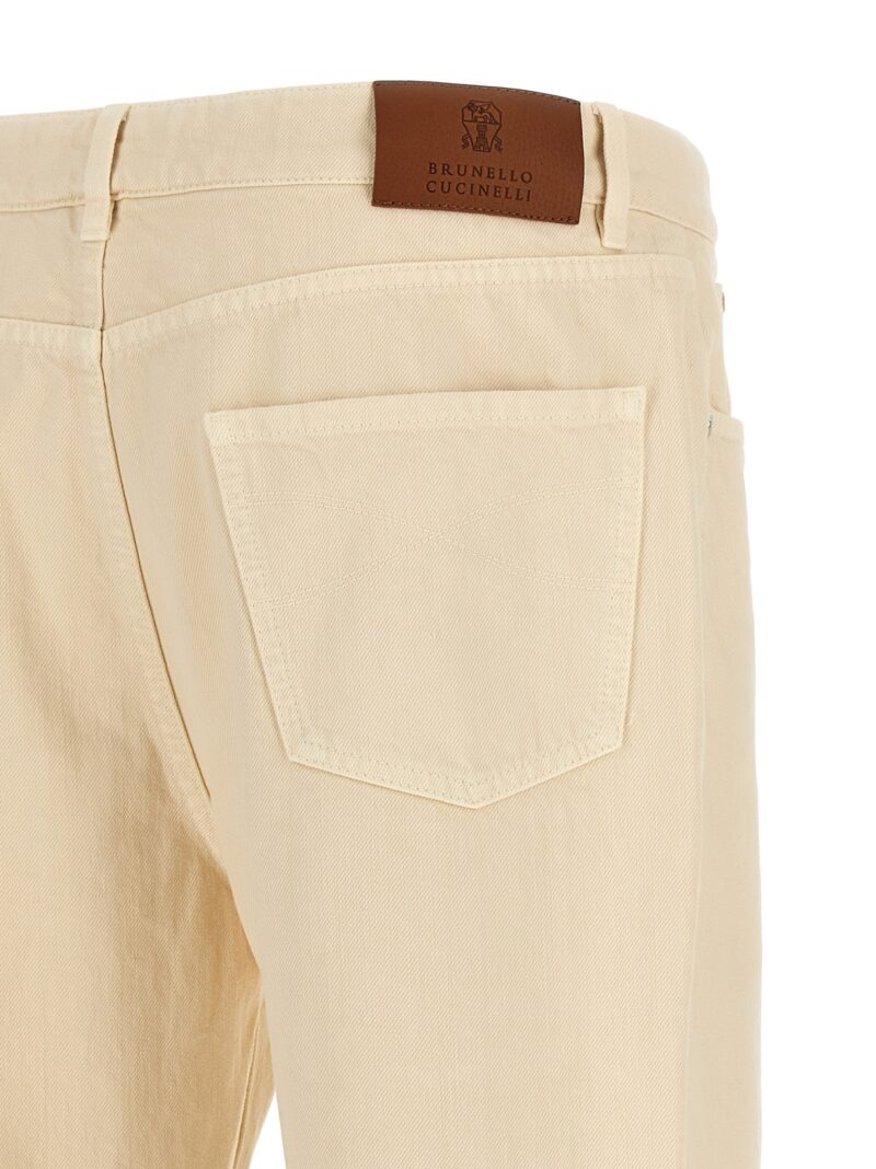 Denim leisure fit 100% cotton BRUNELLO CUCINELLI White