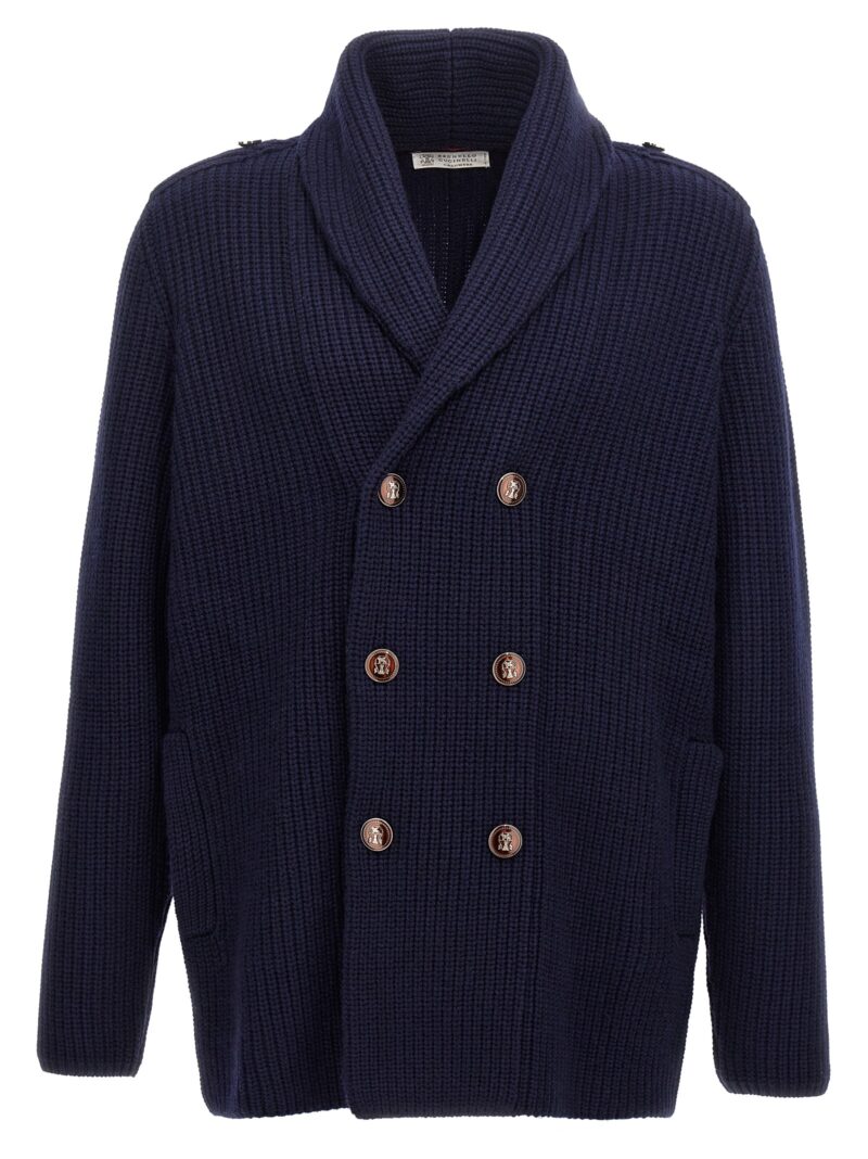 Double-breasted cardigan BRUNELLO CUCINELLI Blue