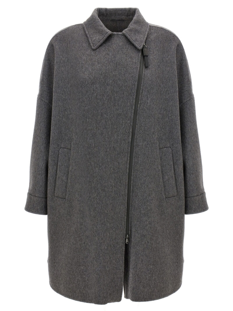 Cocoon coat MD5039665PC028 BRUNELLO CUCINELLI Gray