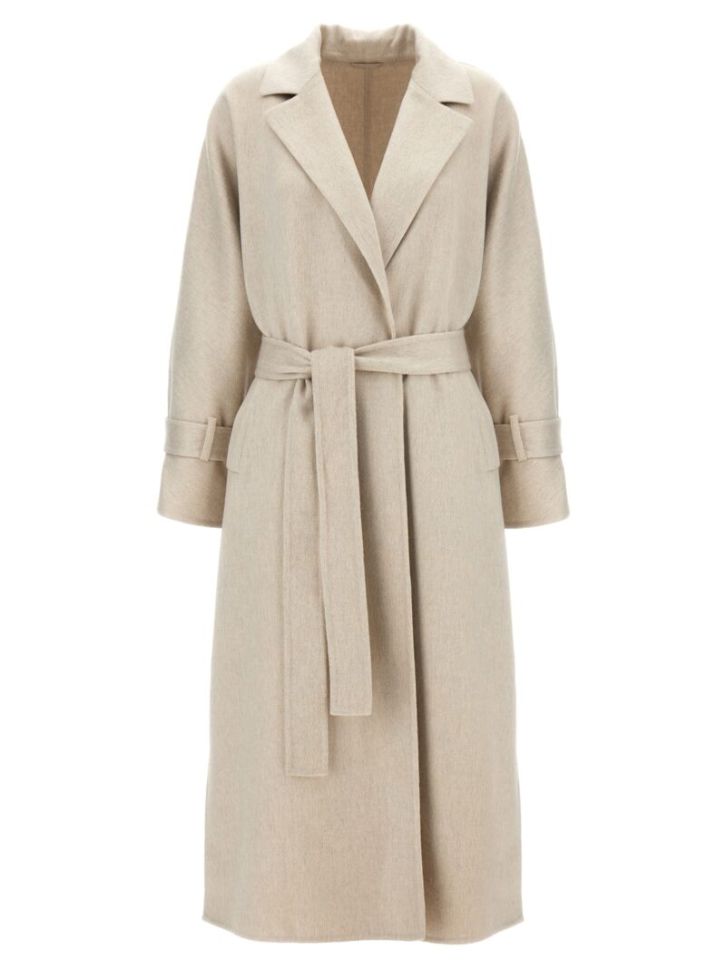 Belted coat BRUNELLO CUCINELLI Gray