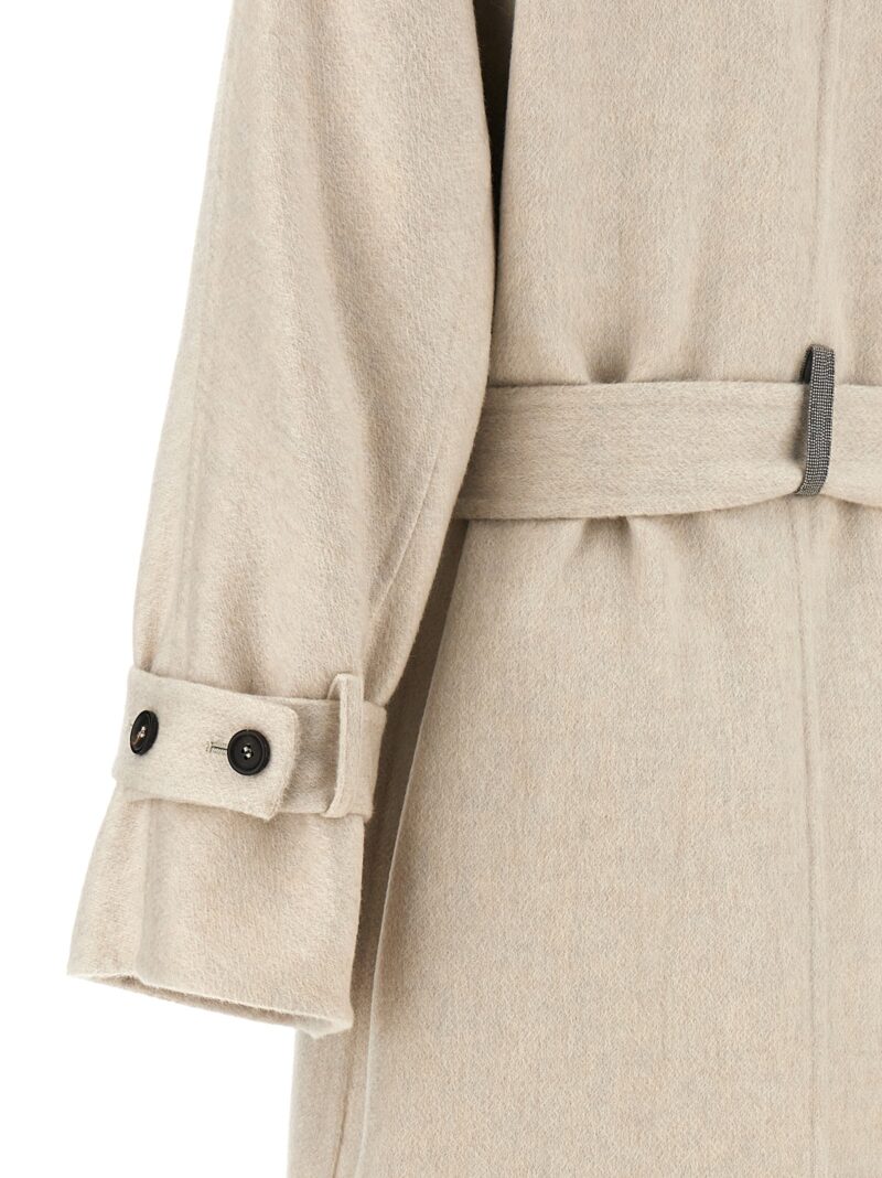 Belted coat 100% cashmere BRUNELLO CUCINELLI Gray