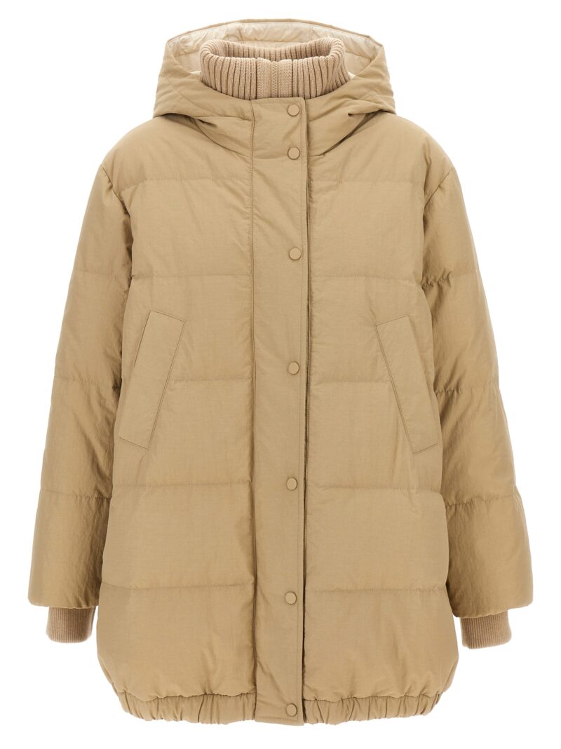 Nylon down jacket BRUNELLO CUCINELLI Beige