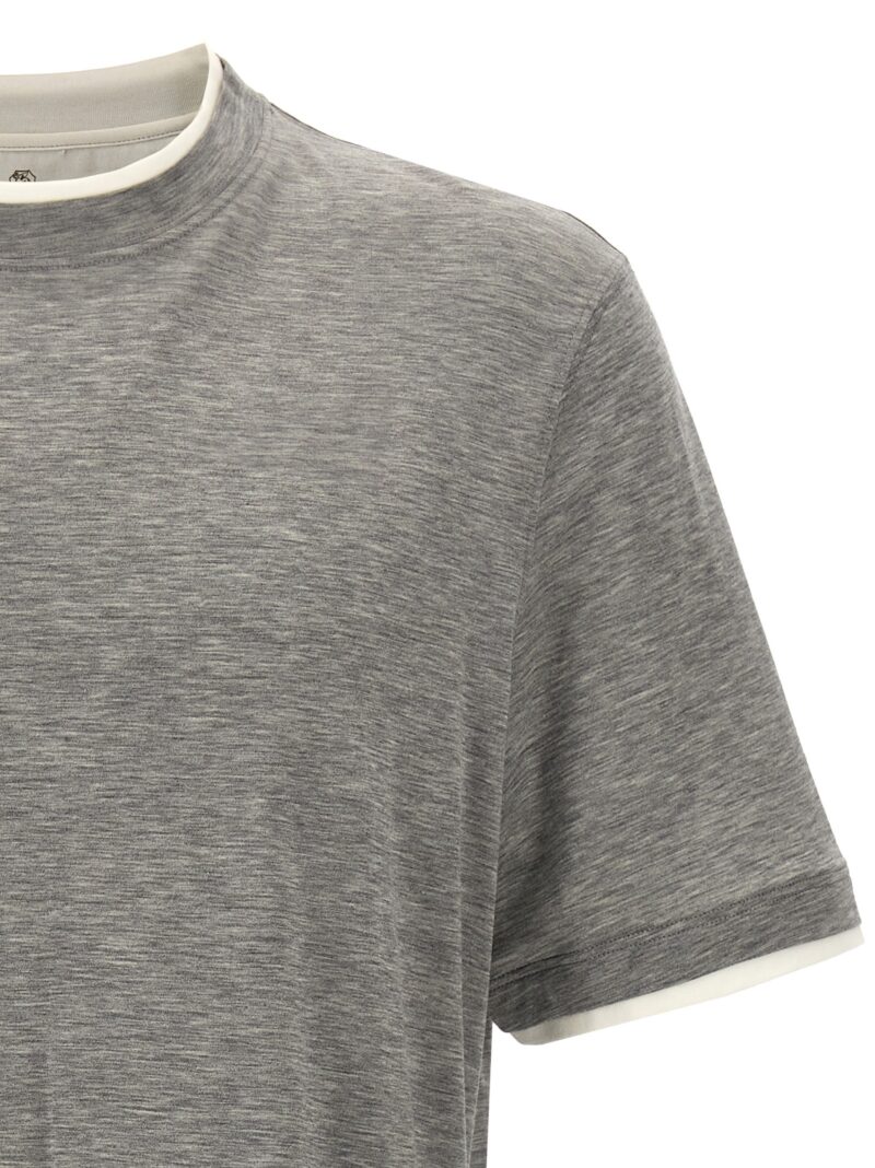 Double layer t-shirt Man BRUNELLO CUCINELLI Gray