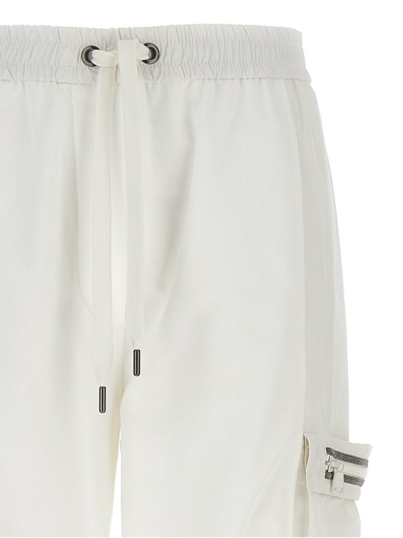 'Monile' cargo pants Woman BRUNELLO CUCINELLI White