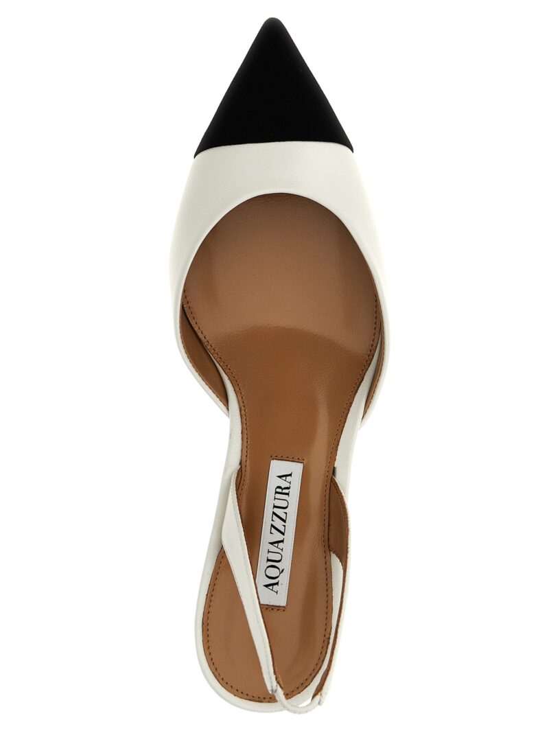 'Milanese' slingback 100% napa leather AQUAZZURA White/Black