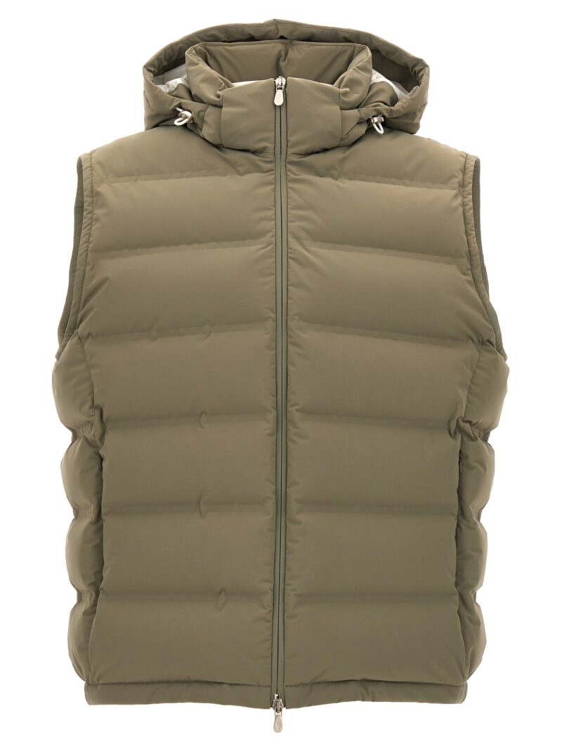 Hooded vest BRUNELLO CUCINELLI Green