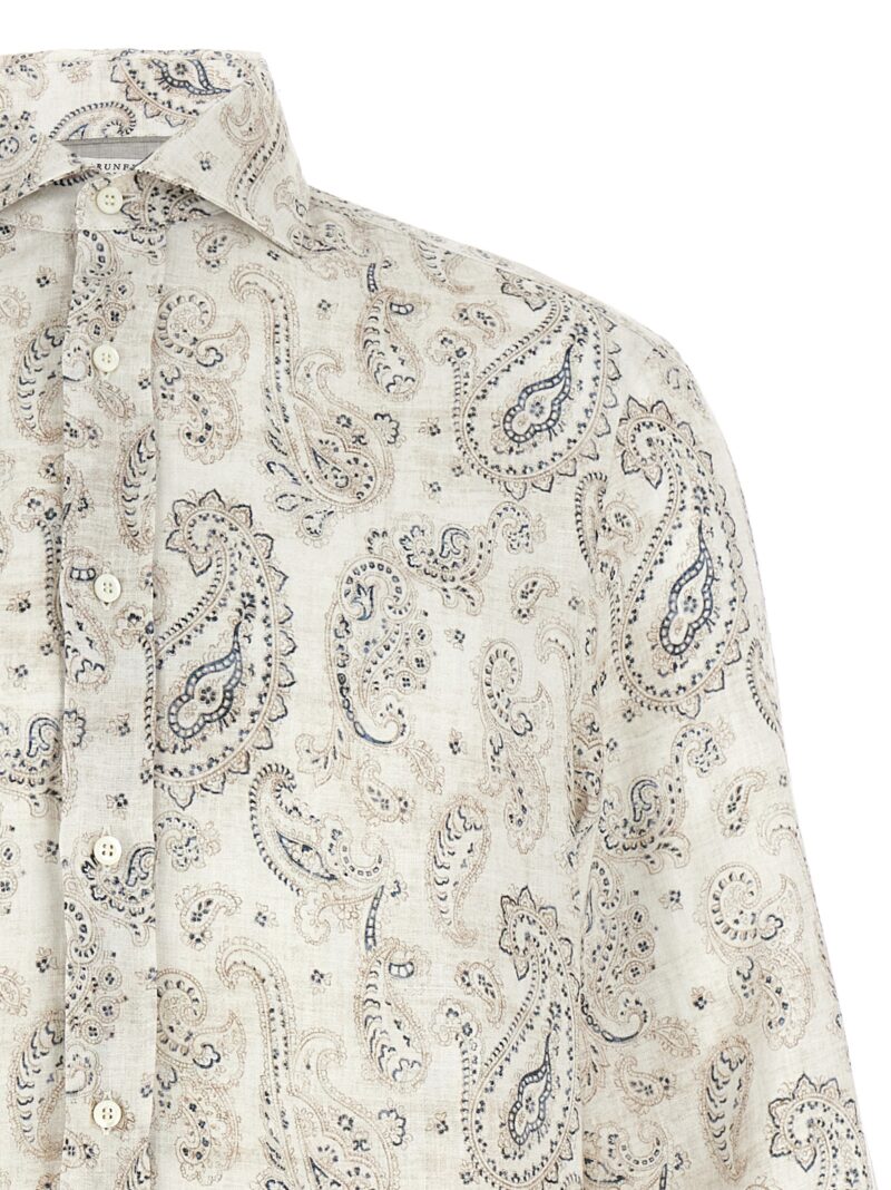 Paisley linen shirt Man BRUNELLO CUCINELLI Multicolor