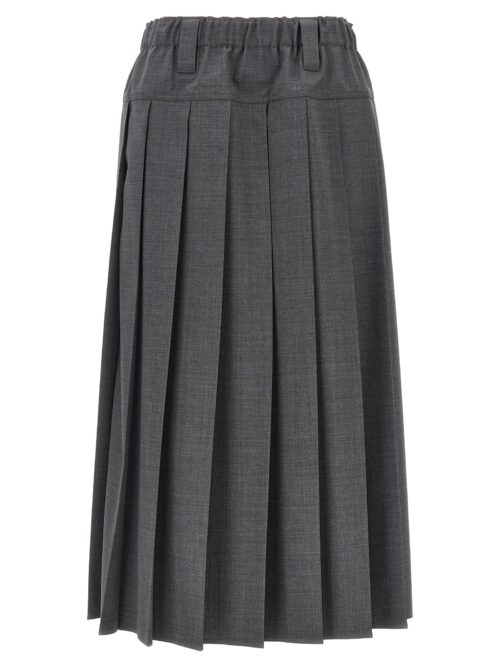 Pleated skirt BRUNELLO CUCINELLI Gray