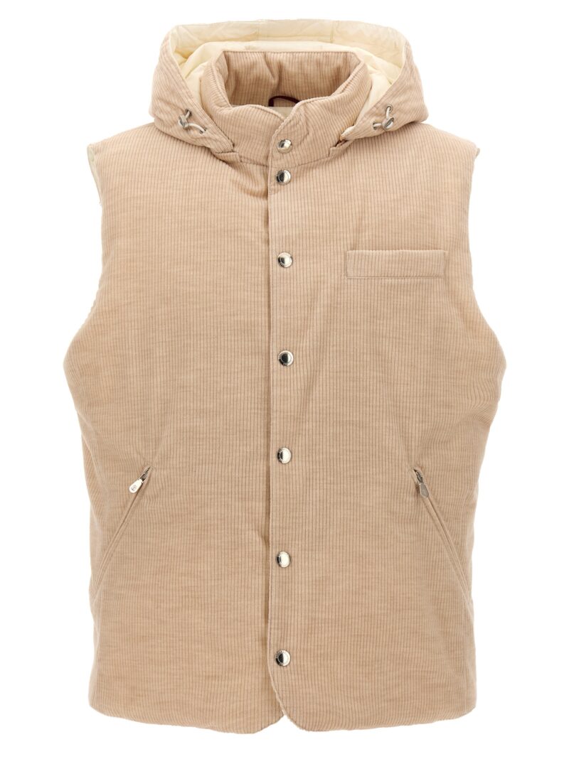 Ribbed velvet vest BRUNELLO CUCINELLI Beige