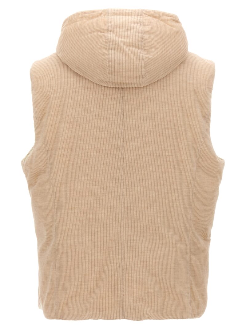 Ribbed velvet vest Man BRUNELLO CUCINELLI Beige