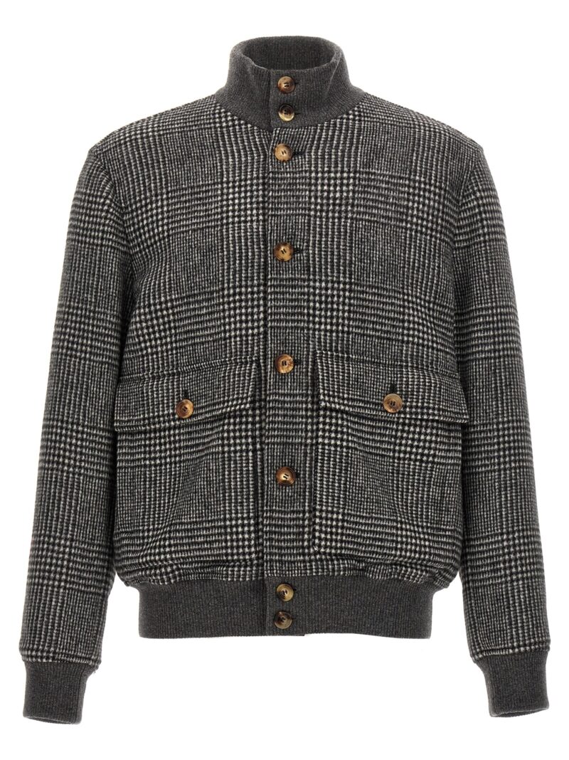 Check bomber jacket BRUNELLO CUCINELLI Gray