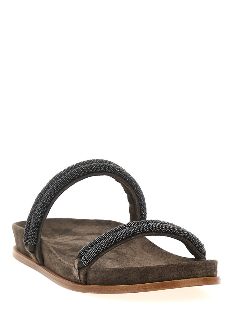 'Monile' suede sandals MZSFC2627C8769 BRUNELLO CUCINELLI Gray